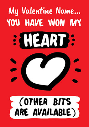 You've Won My Heart Personalised Valentine's Card