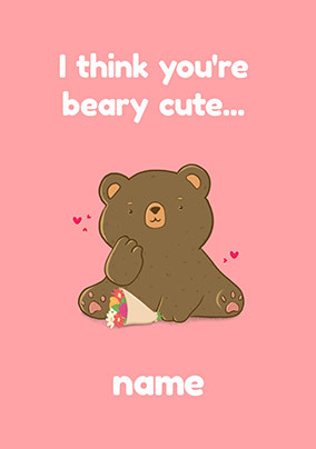 Cancer Research Beary Cute Personalised Valentine's Card