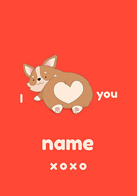 I Heart You Personalised Card