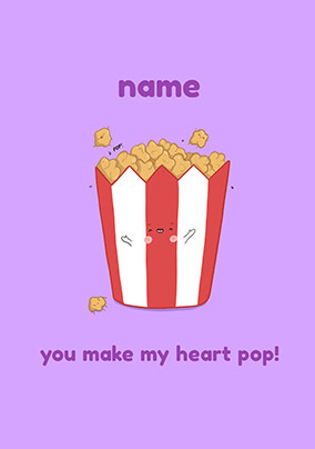 You Make My Heart Pop Personalised Valentine's Card
