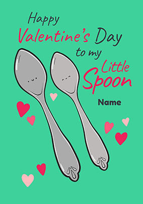 Happy Valentine Personalised Little Spoon Card