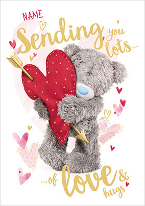 Love And Hugs Personalised Valentine Card