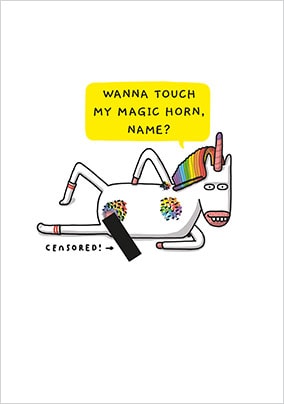 Touch My Magic Horn Card