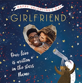 Girlfriend - Written In The Stars Photo Valentine's Card