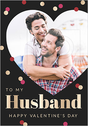 Valentine's Heart - Husband  Photo Card
