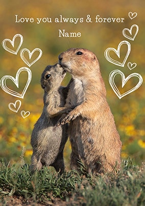 Always and Forever Prairie Dog Personalised Card