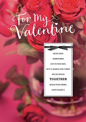 For My Valentine Personalised Card