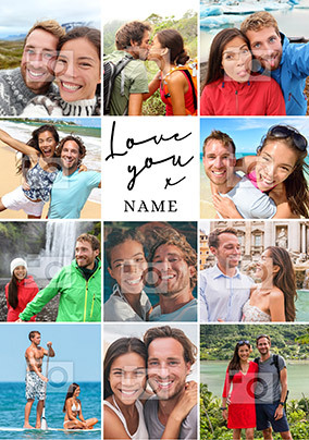 Love You Multi Photo Upload Valentine's Day Card