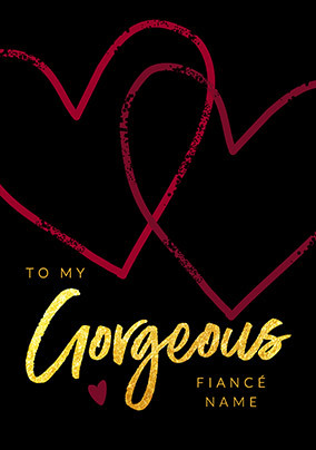 Hearts Gorgeous Fiancé Giant Valentine's Card