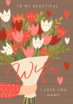 Flowers Beautiful Wife Giant Valentine's Card