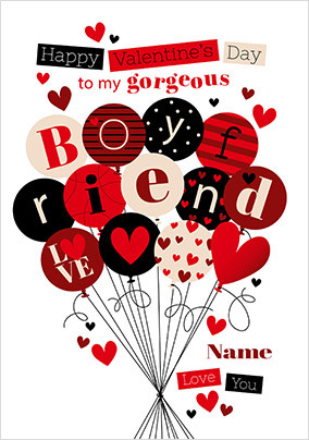 Gorgeous Boyfriend Personalised Valentine's Card