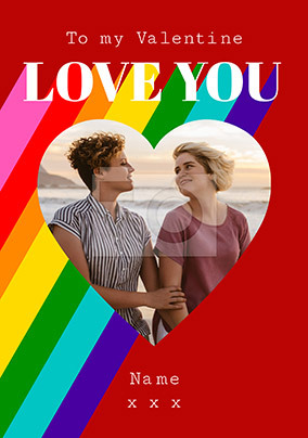 Rainbow photo Valentine Card