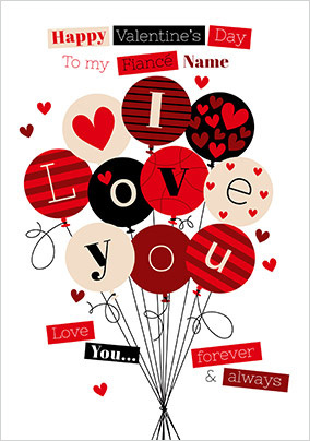 Forever And Always Fiancé Personalised Valentine Card