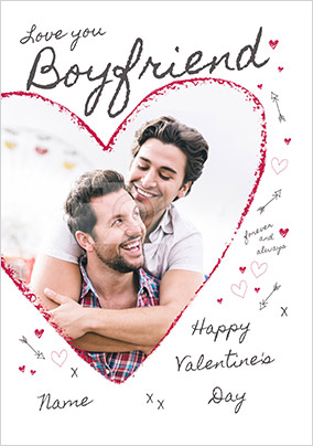 Photo Upload Valentine's Card - Love You Boyfriend