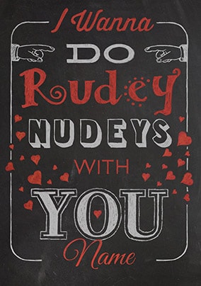 Rudey Nudeys Personalised Valentines Card