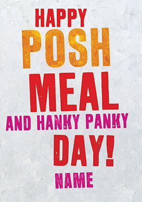 Hanky Panky Day Personalised Valentines Card