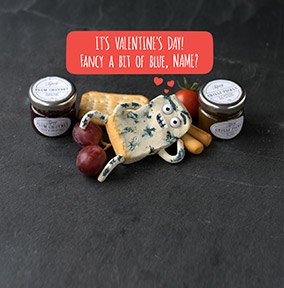 Cheesy Valentine's Day card - Fancy a Bit of Blue?