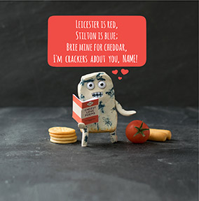 Cheesy Valentine's Day card - Leicester is Red