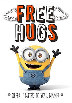 Free Hugs Minion Personalised Card
