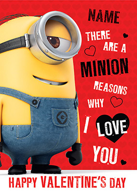 Valentine's Day Despicable Me Minion Reasons Card