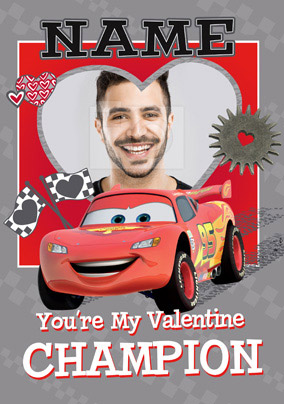 Disney Cars Photo Valentine's Card - Valentine Champion