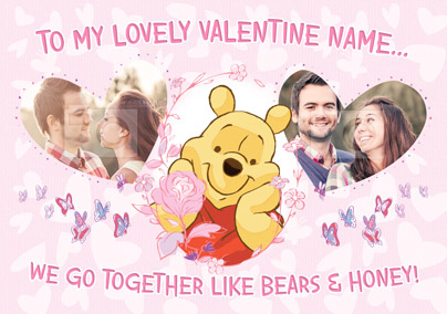 Disney Winnie The Pooh Valentine's Card - To My Lovely Valentine