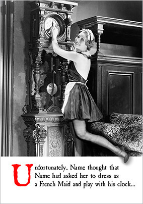 French Maid Valentine's Treat Card - Emotional Rescue
