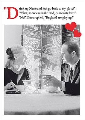 Emotional Rescue - Drink Up Personalised Valentines Card