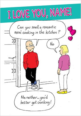 Emotional Rescue - Romantic Meal Personalised Valentines Card