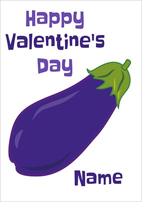 Aubergine Emoji Personalised Valentines Card