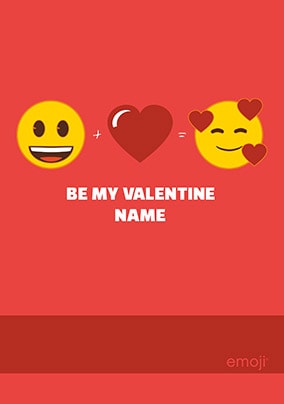 Be My Valentine Emoji Personalised Card