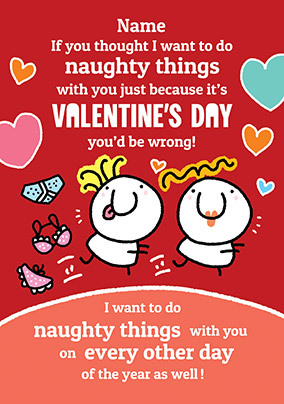 Naughty Things Personalised Valentine's Card