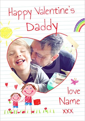 Happy Valentines Daddy Boys Photo Card