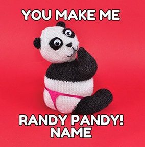 Randy Pandy Personalised Valentines Card