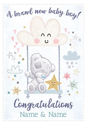 A Brand New Baby Boy Personalised Card