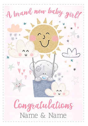 A Brand New Baby Girl Personalised Card