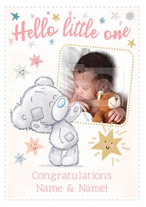 Hello Little One - Baby Girl Photo Card