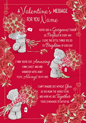 A Valentines Message Personalised Card