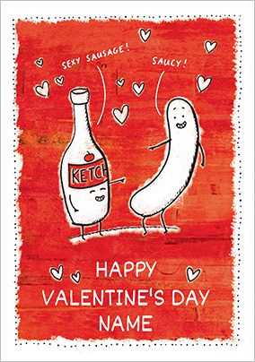 Saucy Valentine's Day card - Sexy Sausage