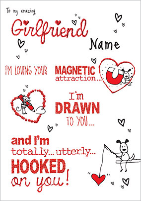 Hooked on You Girlfriend Valentine's Day Card