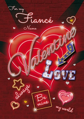 Fiance Personalised Valentines Card