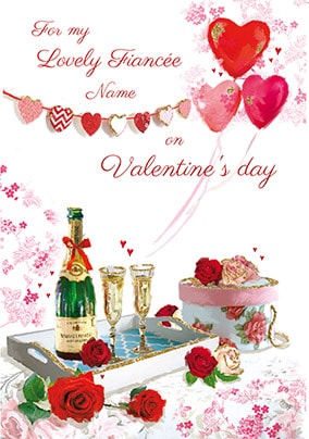 Lovely Fiancee Personalised Valentines Card