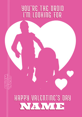 Star Wars Valentine's Card - R2-D2 & C3PO Silhouette