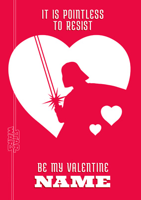 Star Wars Valentine's Card - Darth Vader Silhouette