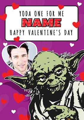 Yoda One For Me Photo Valentine's Card