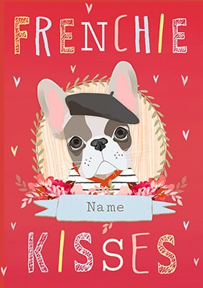 Frenchie Kisses Personalised Valentines Card
