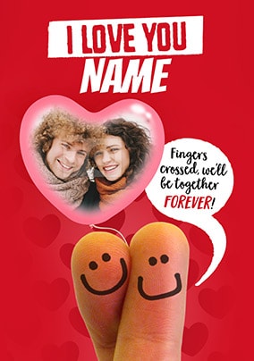 Fingers Crossed Personalised Card