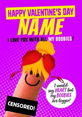 All My Boobies Personalised Valentines Card