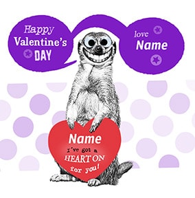 A Heart On For You Personalised Card