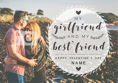 Girlfriend Valentine's Day Photo Upload Card - My Best Friend